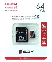 [S3SDC10U1/64GB] 64GB S3+ MICROSD WITH SD ADAPTOR