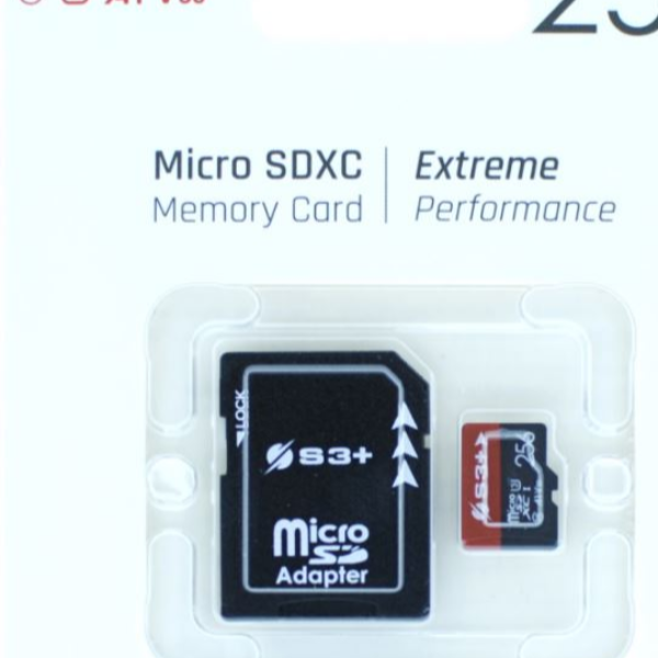 256GB S3+ MicroSDHC UHS-I U3 V30