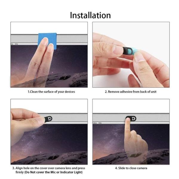 Webcam Covers Privacy 3pz Black