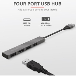 [23786] HALYX ALUMINIUM 4-PORT MINI USB HUB