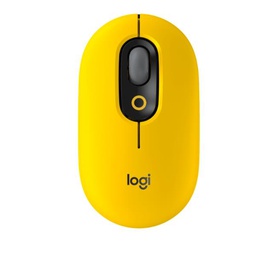 [910-006546] POP MOUSE WITH EMOJI - YELLOW