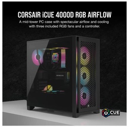 [CC-9011240-WW] CORSAIR ICUE 4000D RGB AIRFLOW BLK