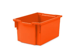[TL01O] SMALL ORANGE POLYPROPYLENE TRAY COMPLETE WITH SLIDING METAL GUIDES DIM.31.2X43X22.5H CM