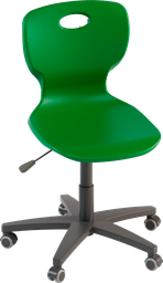 [VEGAL4052G] SWIVEL CHAIR GRAY STEEL BASE WITH 5 SPOKES ON WHEELS, ELEV.GAS (H.43/55) BODY IN POLYPROPYLENE COLOR GREEN RAL6029 DIM.CM.42,5X46X43/55H