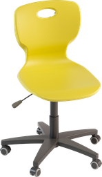 [VEGAL4052Y] SWIVEL CHAIR GRAY STEEL BASE WITH 5 SPOKES ON WHEELS, ELEV.GAS (H.43/55) BODY IN POLYPROPYLENE COLOR YELLOW RAL1018 DIM.CM.42.5X46X43/55H