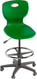 [VEGALS6182G] SWIVEL STOOL BASE AND FOOTREST IN GRAY NYLON, ELEV.GAS, BODY IN POLYPROPYLENE COLOR GREEN RAL6029 DIM.CM.42X46X40H, ELEVATING CM.61/87H