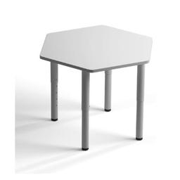 [STDESKC-64-76W] CENTRAL ISLAND ADJUSTABLE IN HEXAGONAL HEIGHT FOR CONNECTION OF TRAPEZOIDAL BENCHES WHITE