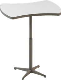 [ORN5276PUW] MULTI-PURPOSE TABLE &quot;ORION&quot; STRUCTURE. STEEL TUBE WITH STAR BASE, WHITE MDF TOP 25MM HEIGHT ADJUSTABLE DIM.66X51CM H.47-70CM