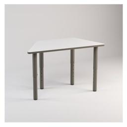 [LYNX5276PUW] &quot;LYNX&quot; TABLE TRAPEZE TOP MDF THICKNESS 25MM WITH PU EDGE, TELESCOPIC STEEL TUBE LEGS DIAM.65MM DIAM.CM.120X53X52/58/64/70/76H (SIZE 2- 6)