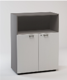 [PCBSW0D2] LIBRERIA MEDIA A GIORNO SUP. ANTE LEGNO C/SERR. INF. DIM.CM.90X46,3X119,8H BIANCO