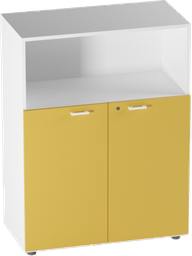 [PCBSW0D2C] LIBRERIA MEDIA A GIORNO SUP. ANTE LEGNO C/SERR. INF. DIM.CM.90X46,3X119,8H COLORATO